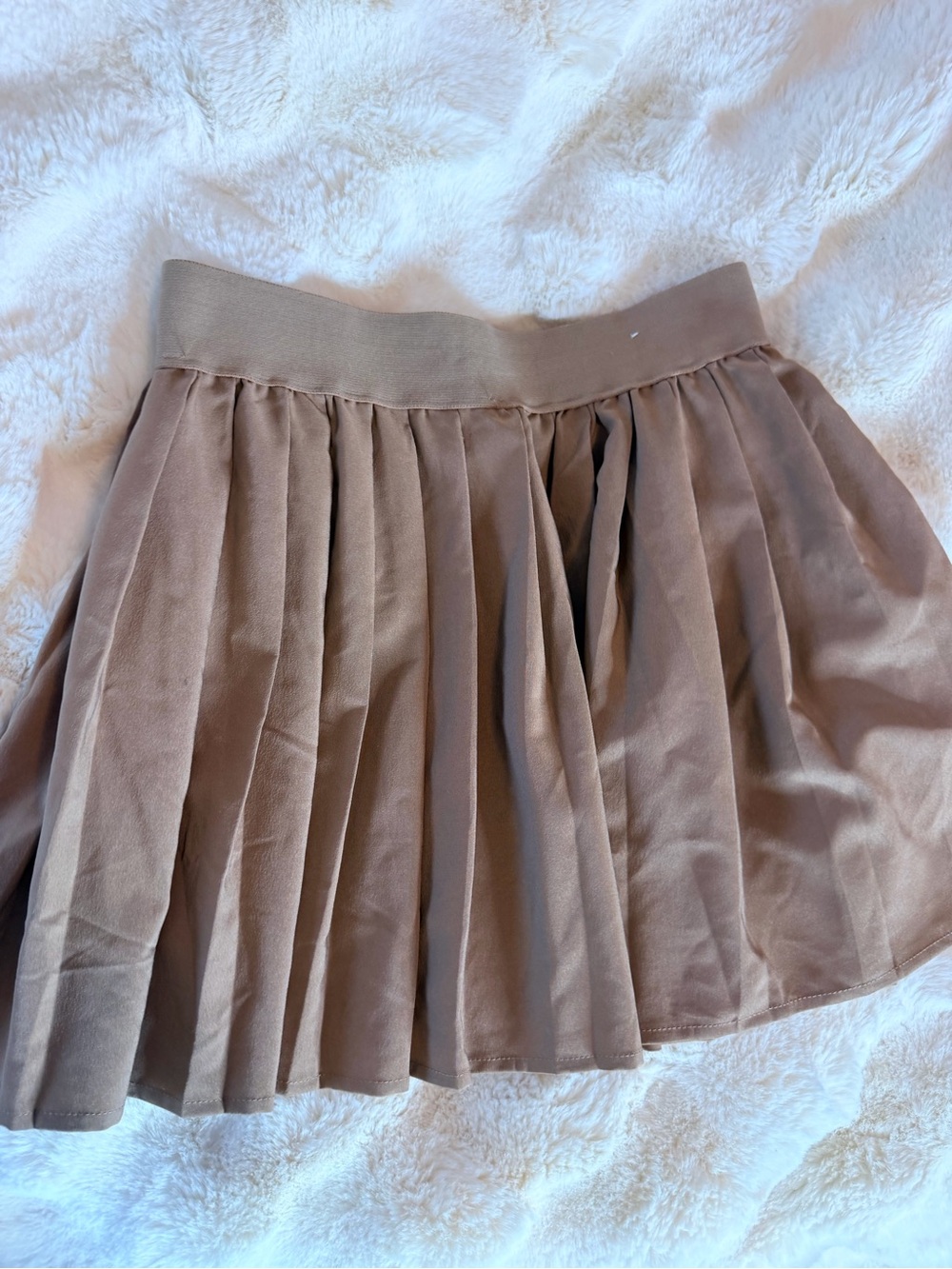 Pleated Women's Skirt in Taupe - Classic A-Line Style